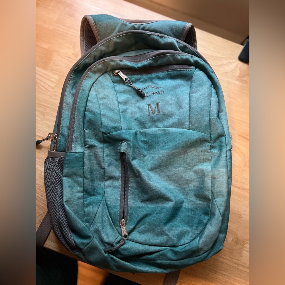L.L. Bean Teal Backpack Monogrammed M
